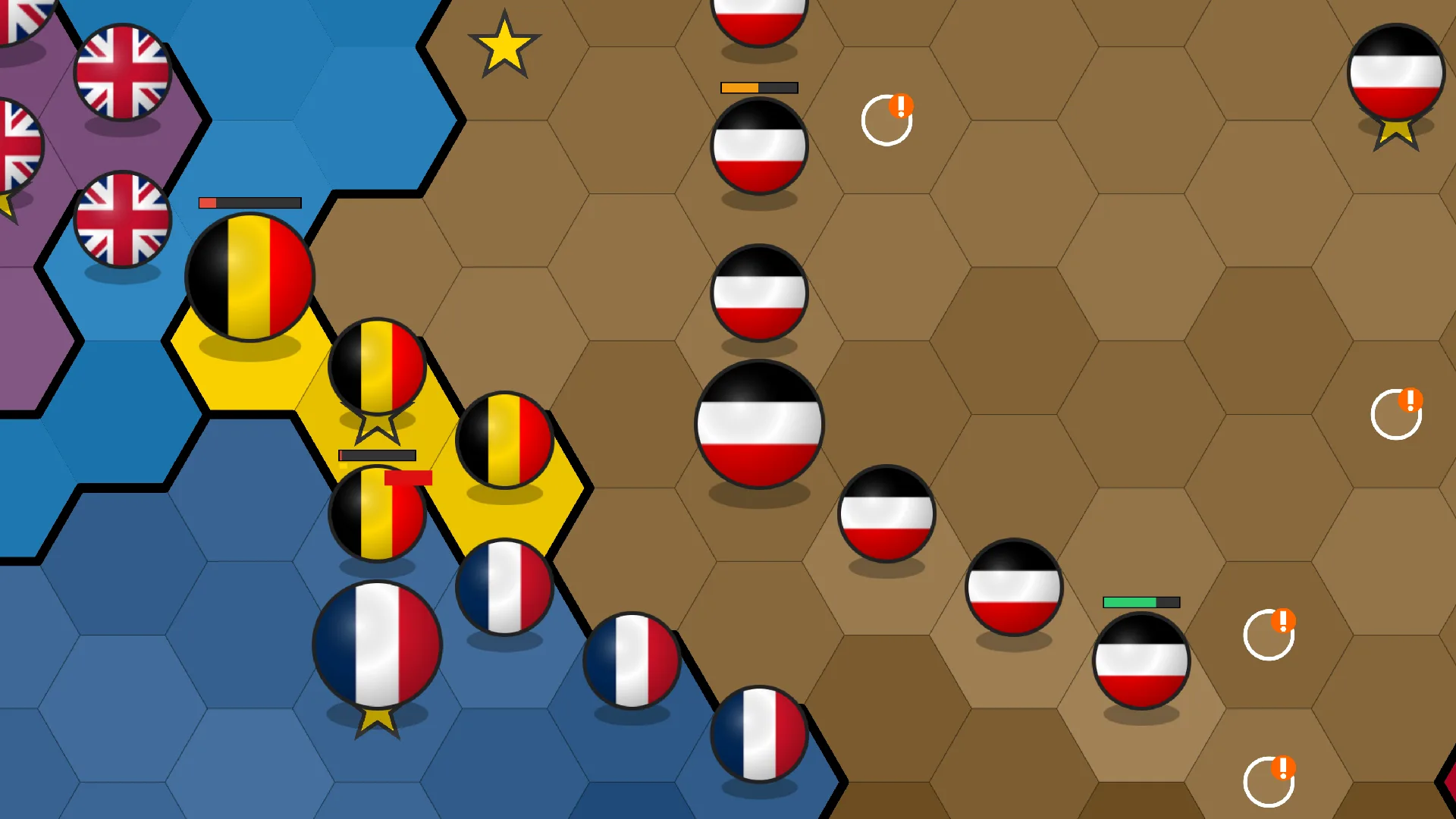 Command of Europe frontline with Belgian and French forces facing a larger enemy formation